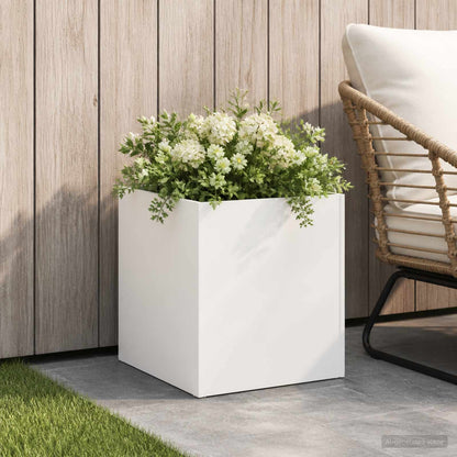 Plantenbak Wit 20 x 20 x 20 cm Koudgewalst staal