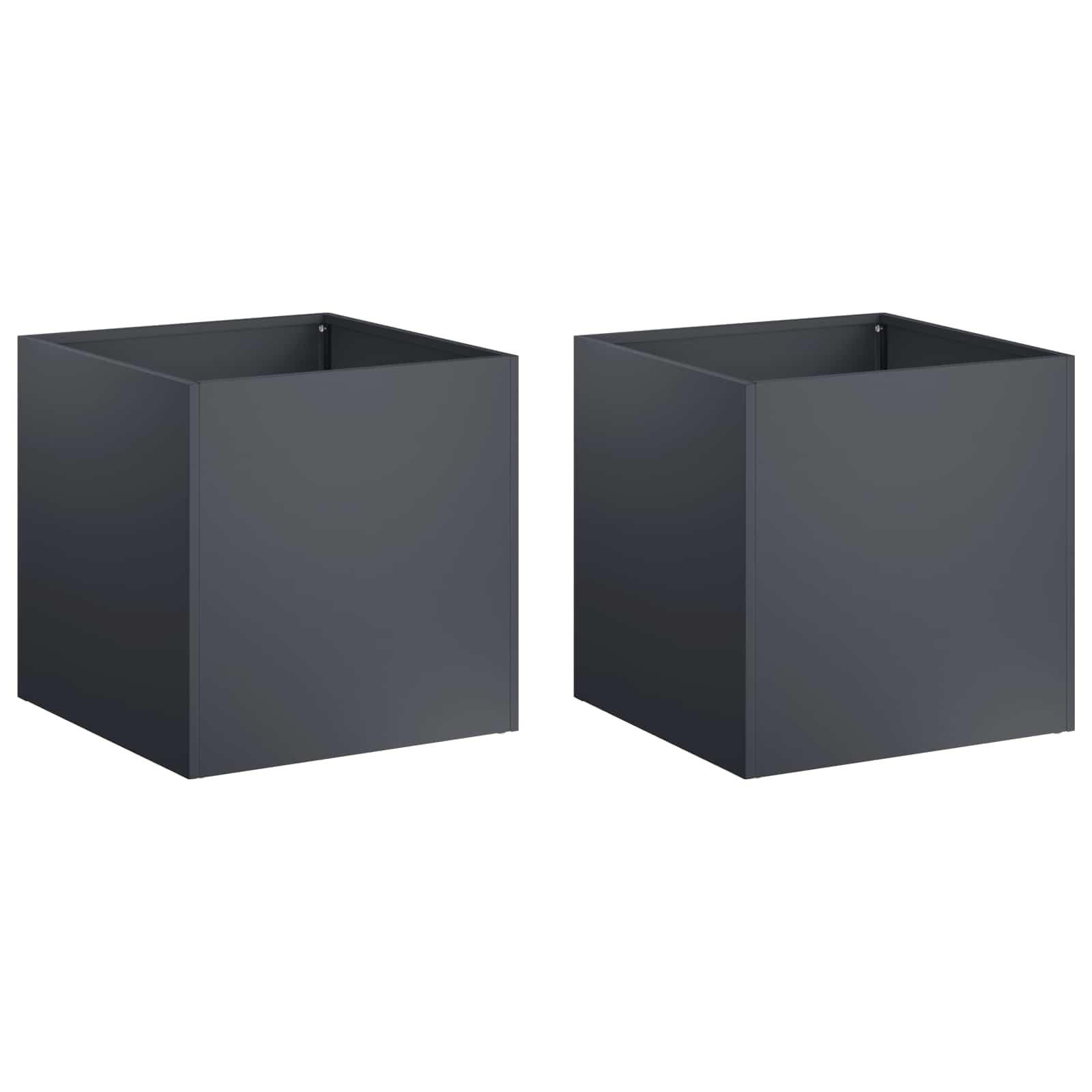 Plantenbak 2 st Antraciet 20 x 20 x 20 cm Koudgewalst staal