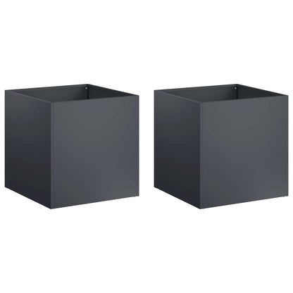 Plantenbak 2 st Antraciet 20 x 20 x 20 cm Koudgewalst staal