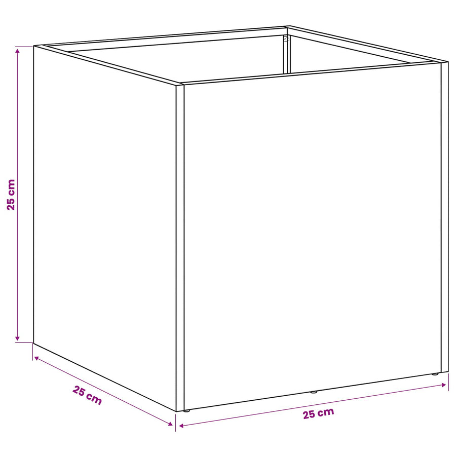 Plantenbak 2 st Antraciet 25 x 25 x 25 cm Koudgewalst staal