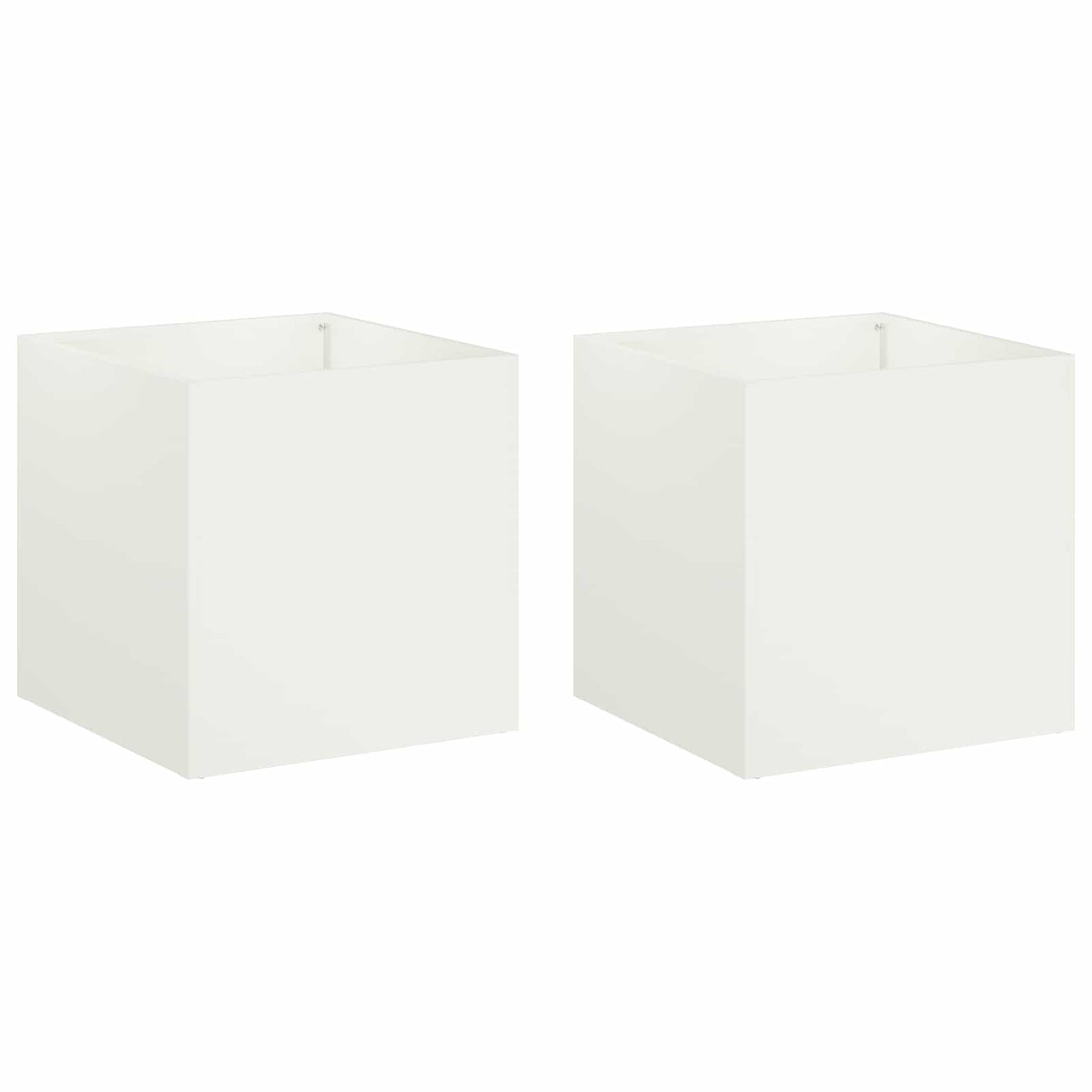 Plantenbak 2 st Wit 35 x 35 x 35 cm Koudgewalst staal