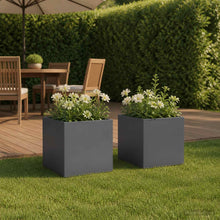 Plantenbak 2 st Antraciet 35 x 35 x 35 cm Koudgewalst staal
