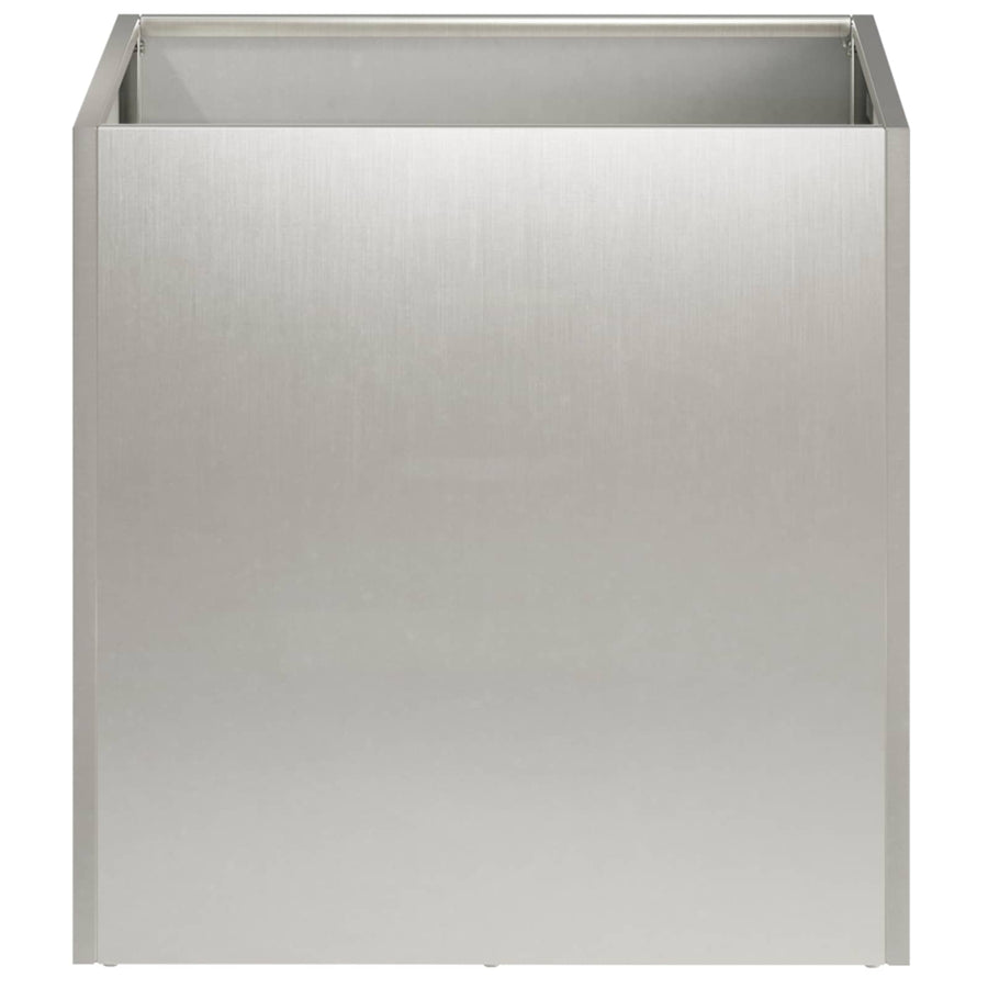 Plantenbak 2 st zilver 35 x 35 x 35 cm Roestvrij staal