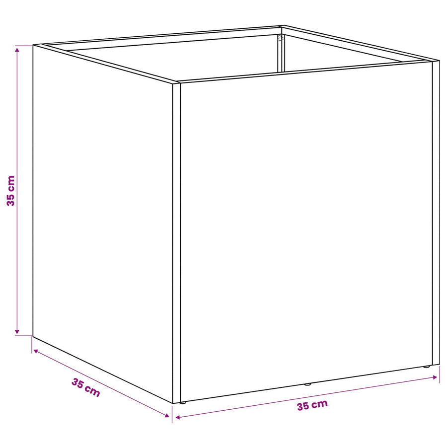 Plantenbak 2 st zilver 35 x 35 x 35 cm Roestvrij staal