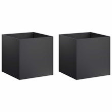 Plantenbak 2 st Zwart 45 x 45 x 45 cm Koudgewalst staal