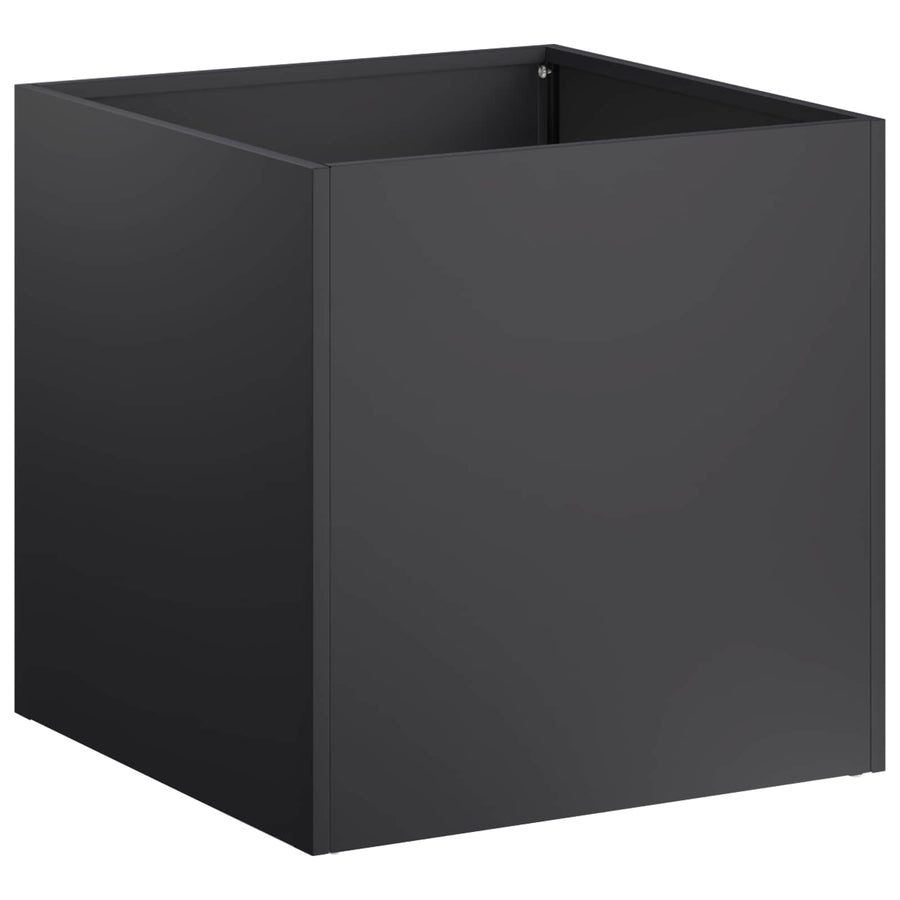 Plantenbak 2 st Zwart 45 x 45 x 45 cm Koudgewalst staal