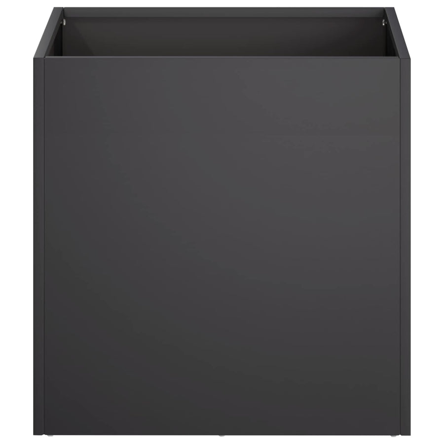 Plantenbak 2 st Zwart 45 x 45 x 45 cm Koudgewalst staal