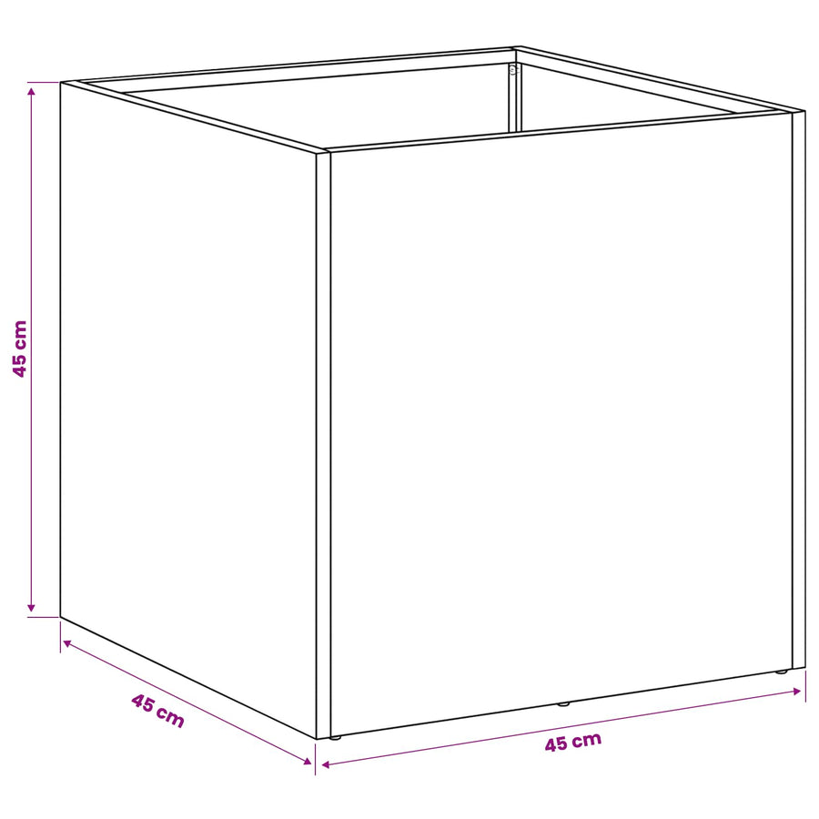 Plantenbak 2 st Antraciet 45 x 45 x 45 cm Koudgewalst staal
