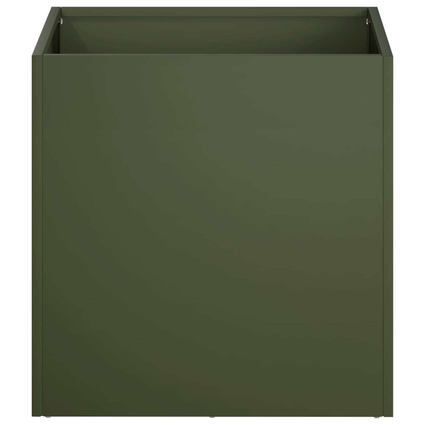 Plantenbak 2 st Olijfgroen 45 x 45 x 45 cm Koudgewalst staal