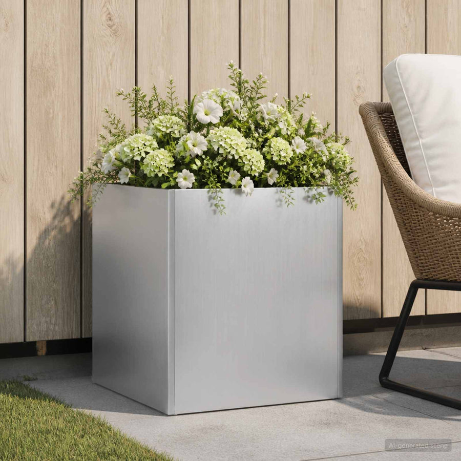 Plantenbak zilver 45 x 45 x 45 cm Gegalvaniseerd staal