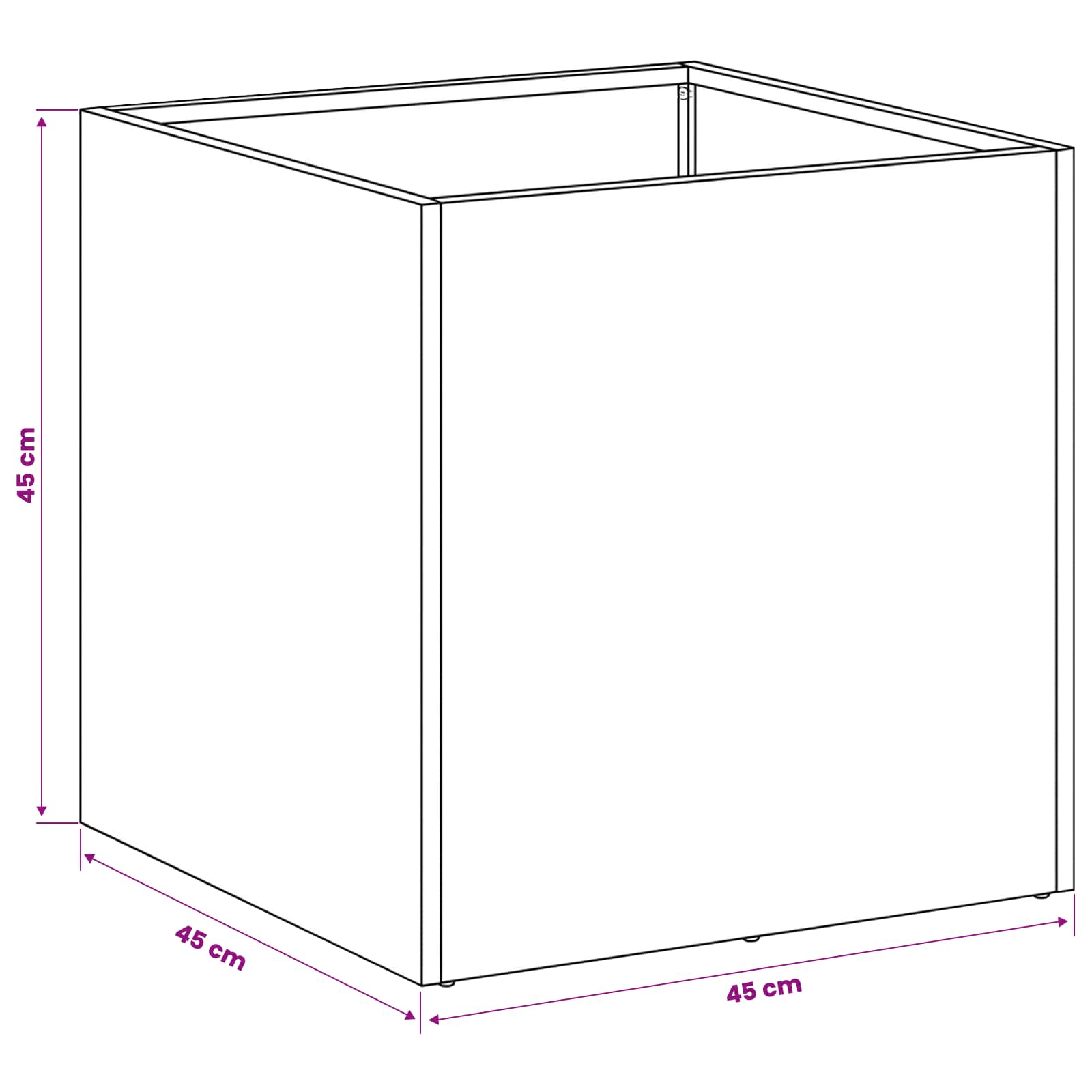 Plantenbak 2 st Roestkleurig 45 x 45 x 45 cm weervast staal