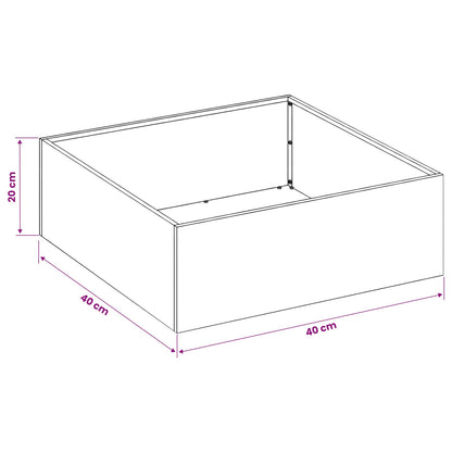Plantenbak Zwart 40 x 40 x 20 cm Koudgewalst staal