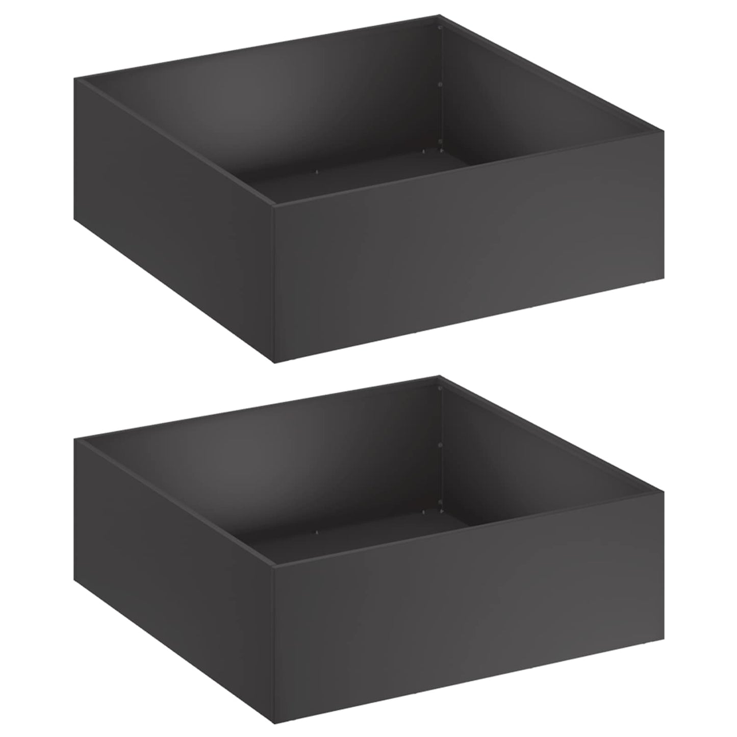 Plantenbak 2 st Zwart 40 x 40 x 20 cm Koudgewalst staal