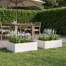 Plantenbak 2 st Wit 40 x 40 x 20 cm Koudgewalst staal
