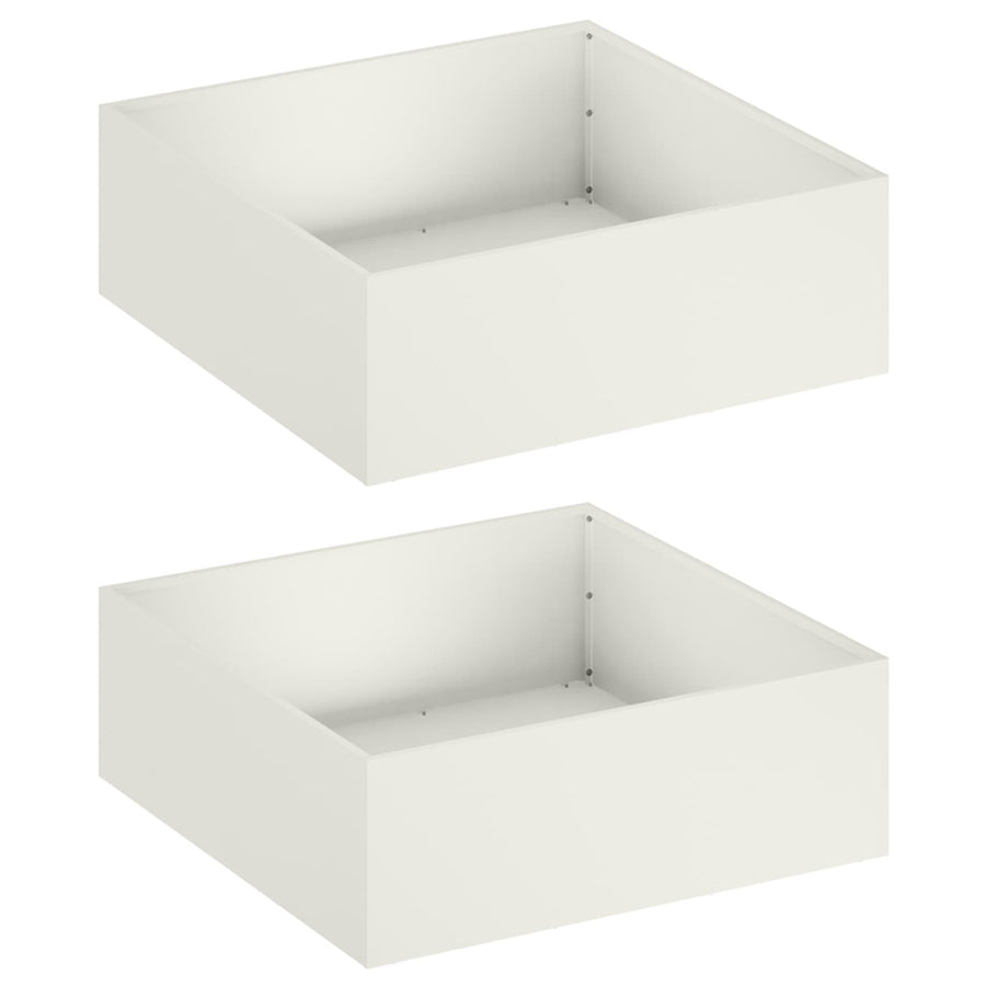 Plantenbak 2 st Wit 40 x 40 x 20 cm Koudgewalst staal