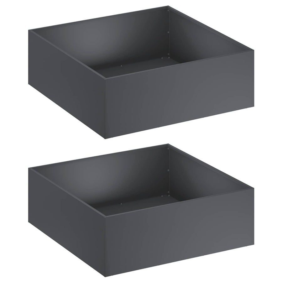 Plantenbak 2 st Antraciet 40 x 40 x 20 cm Koudgewalst staal