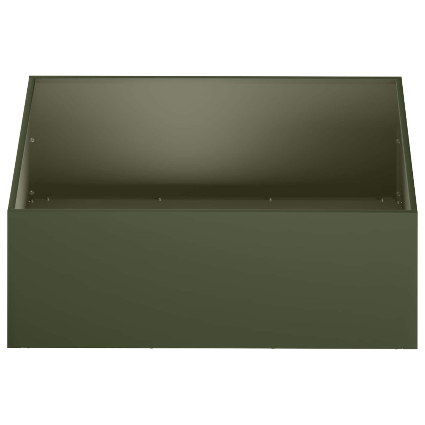 Plantenbak 2 st Olijfgroen 40 x 40 x 20 cm Koudgewalst staal
