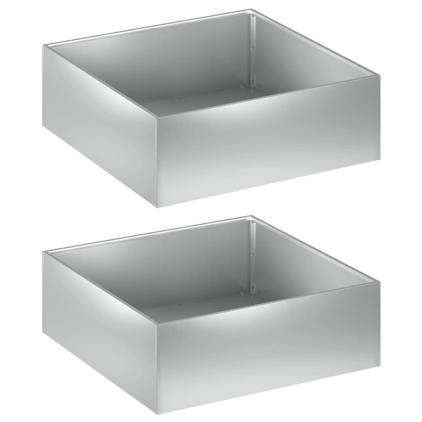 Plantenbak 2 st zilver 40 x 40 x 20 cm Gegalvaniseerd staal