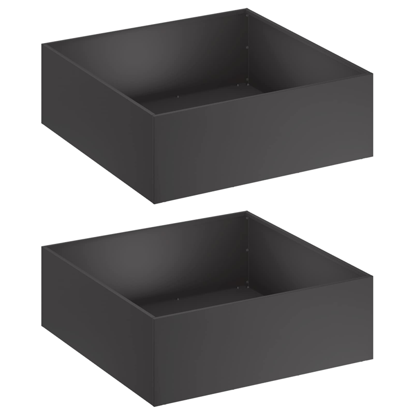 Plantenbak 2 st Zwart 60 x 60 x 20 cm Koudgewalst staal