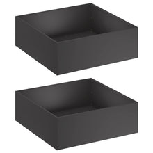 Plantenbak 2 st Zwart 60 x 60 x 20 cm Koudgewalst staal