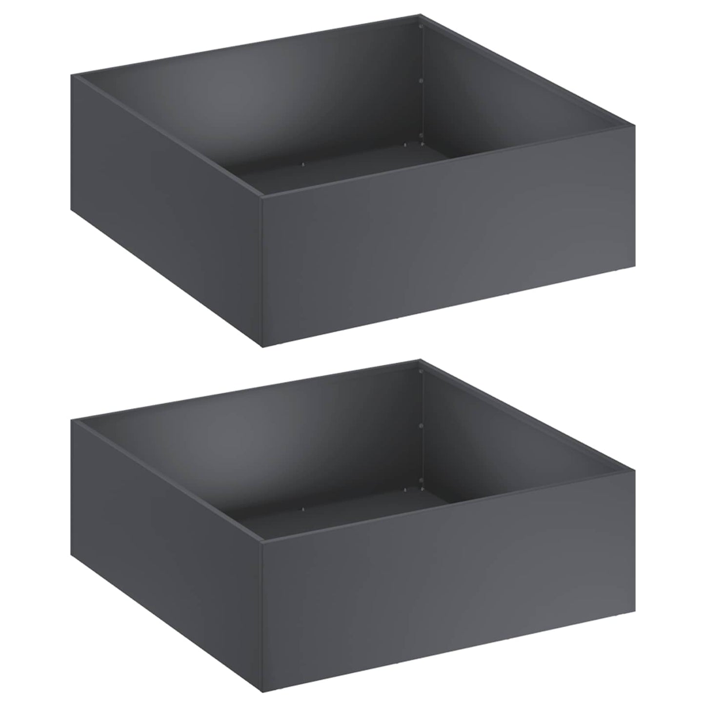 Plantenbak 2 st Antraciet 60 x 60 x 20 cm Koudgewalst staal