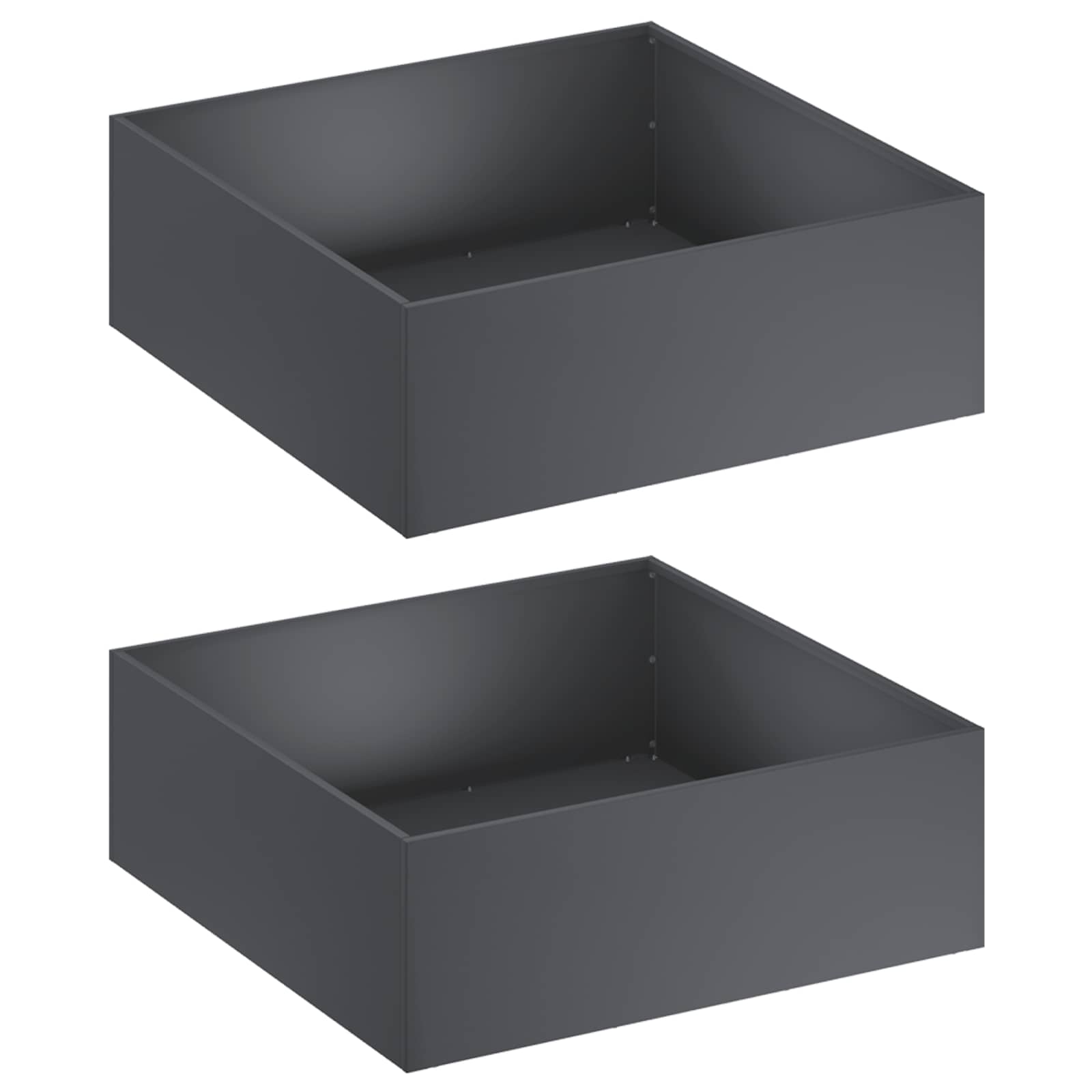 Plantenbak 2 st Antraciet 60 x 60 x 20 cm Koudgewalst staal