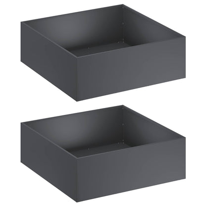 Plantenbak 2 st Antraciet 60 x 60 x 20 cm Koudgewalst staal