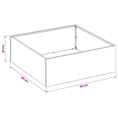 Plantenbak 2 st Antraciet 60 x 60 x 20 cm Koudgewalst staal