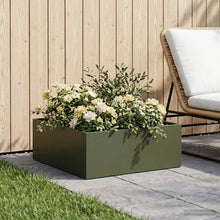 Plantenbak Olijfgroen 60 x 60 x 20 cm Koudgewalst staal