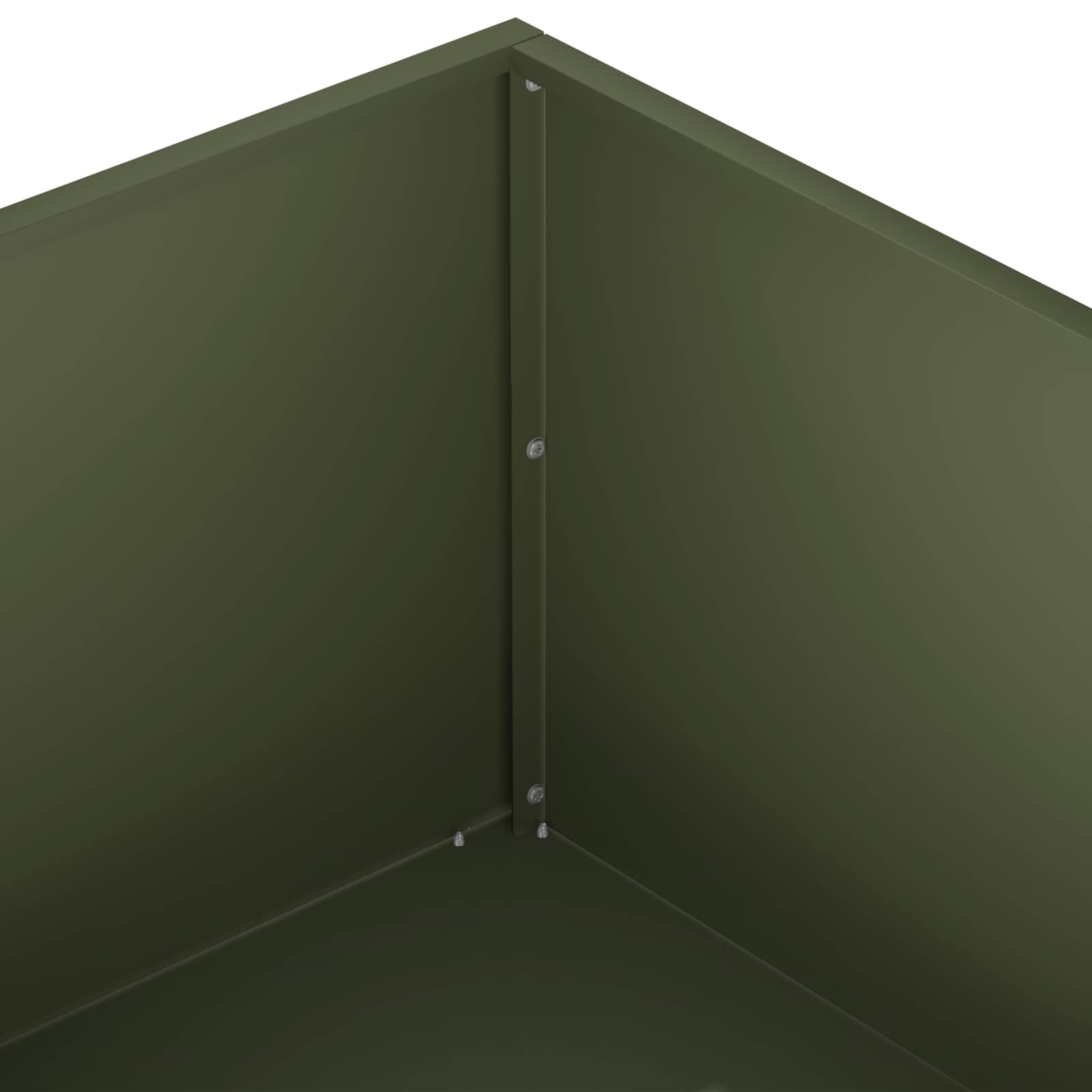 Plantenbak 2 st Olijfgroen 60 x 60 x 20 cm Koudgewalst staal