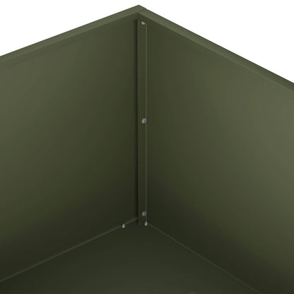 Plantenbak 2 st Olijfgroen 60 x 60 x 20 cm Koudgewalst staal