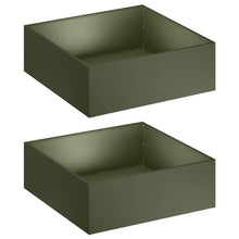 Plantenbak 2 st Olijfgroen 60 x 60 x 20 cm Koudgewalst staal
