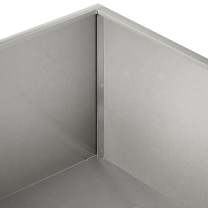 Plantenbak 2 st zilver 60 x 60 x 20 cm Roestvrij staal