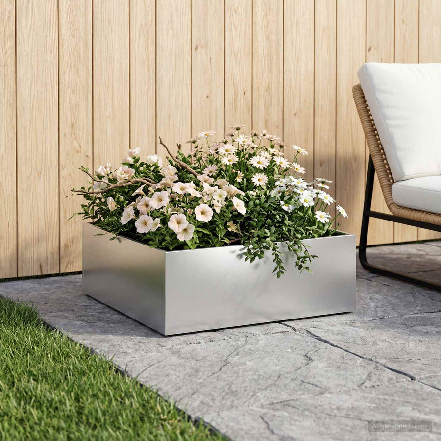 Plantenbak zilver 60 x 60 x 20 cm Gegalvaniseerd staal