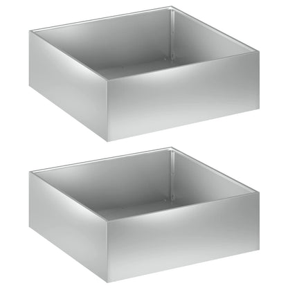 Plantenbak 2 st zilver 60 x 60 x 20 cm Gegalvaniseerd staal