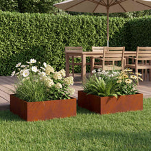 Plantenbak 2 st Roestkleurig 60 x 60 x 20 cm weervast staal