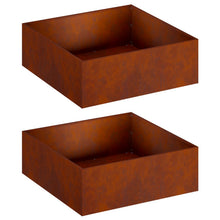 Plantenbak 2 st Roestkleurig 60 x 60 x 20 cm weervast staal