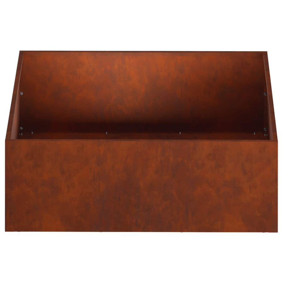Plantenbak 2 st Roestkleurig 60 x 60 x 20 cm weervast staal