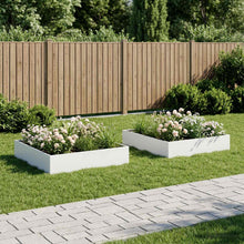 Plantenbak 2 st Wit 80 x 80 x 20 cm Koudgewalst staal
