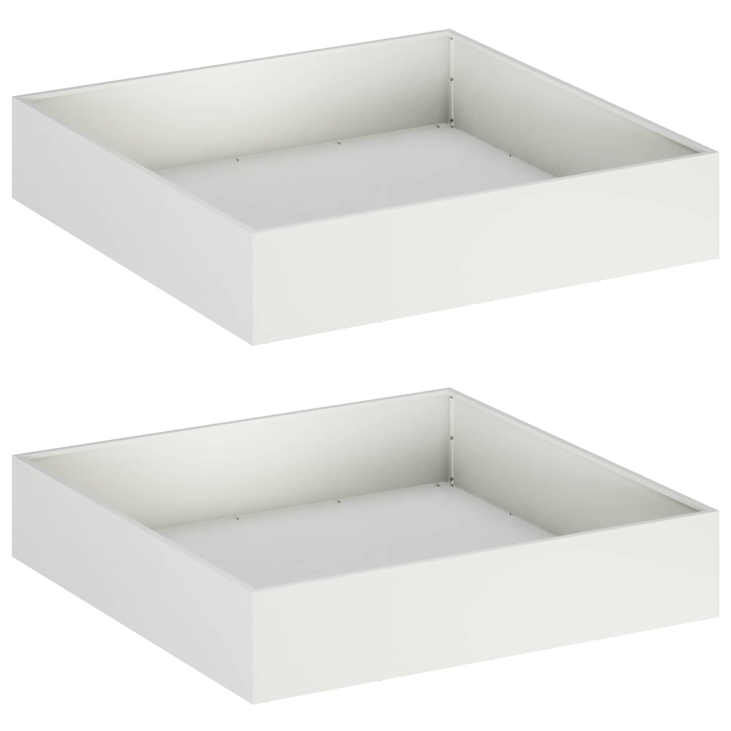 Plantenbak 2 st Wit 80 x 80 x 20 cm Koudgewalst staal