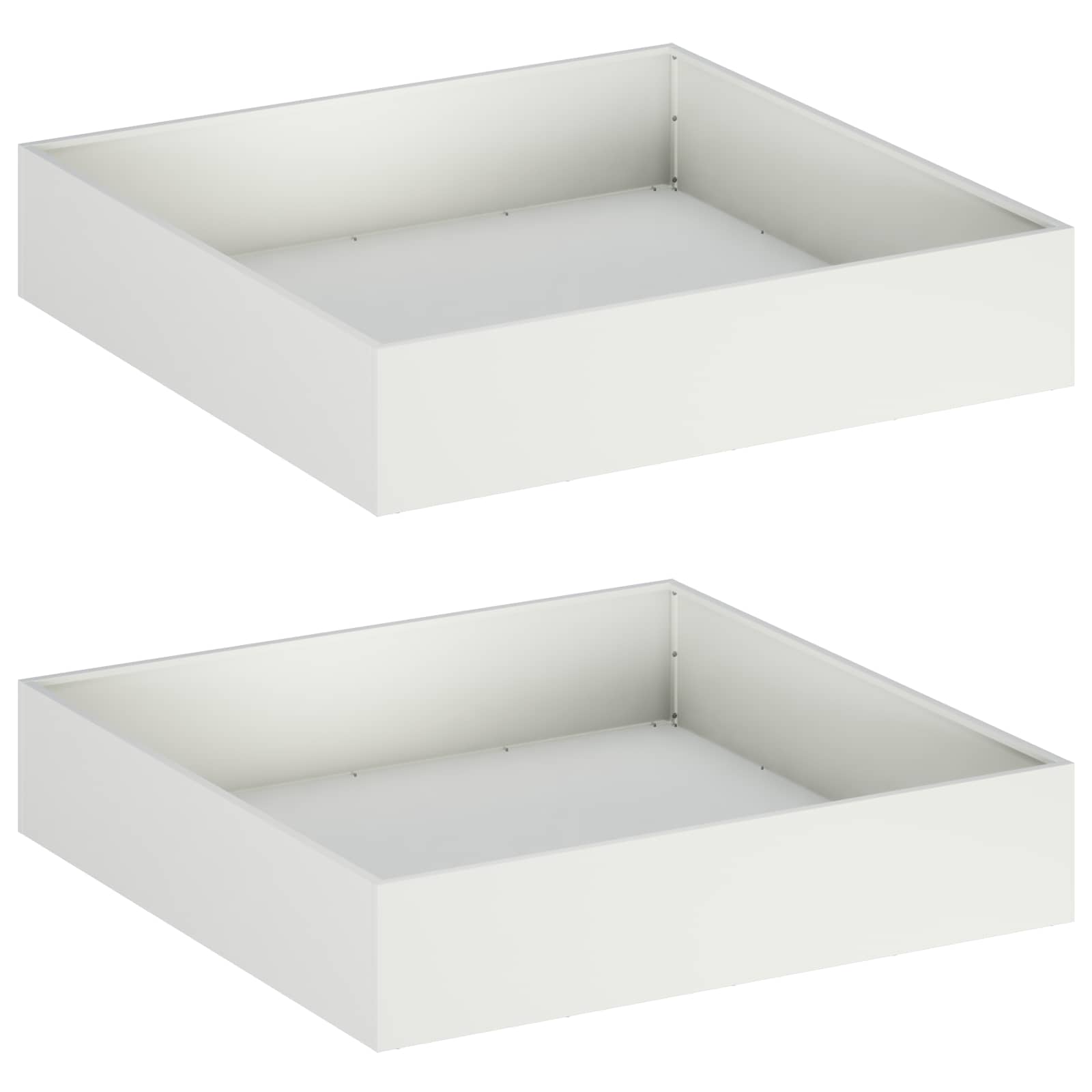 Plantenbak 2 st Wit 80 x 80 x 20 cm Koudgewalst staal