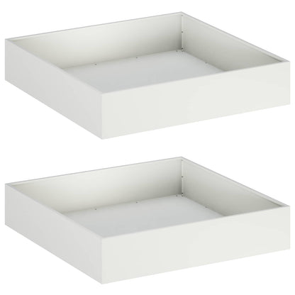 Plantenbak 2 st Wit 80 x 80 x 20 cm Koudgewalst staal