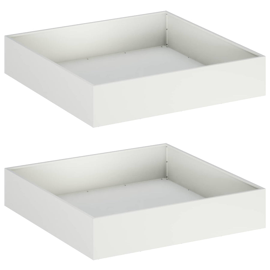Plantenbak 2 st Wit 80 x 80 x 20 cm Koudgewalst staal