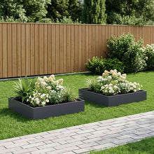 Plantenbak 2 st Antraciet 80 x 80 x 20 cm Koudgewalst staal