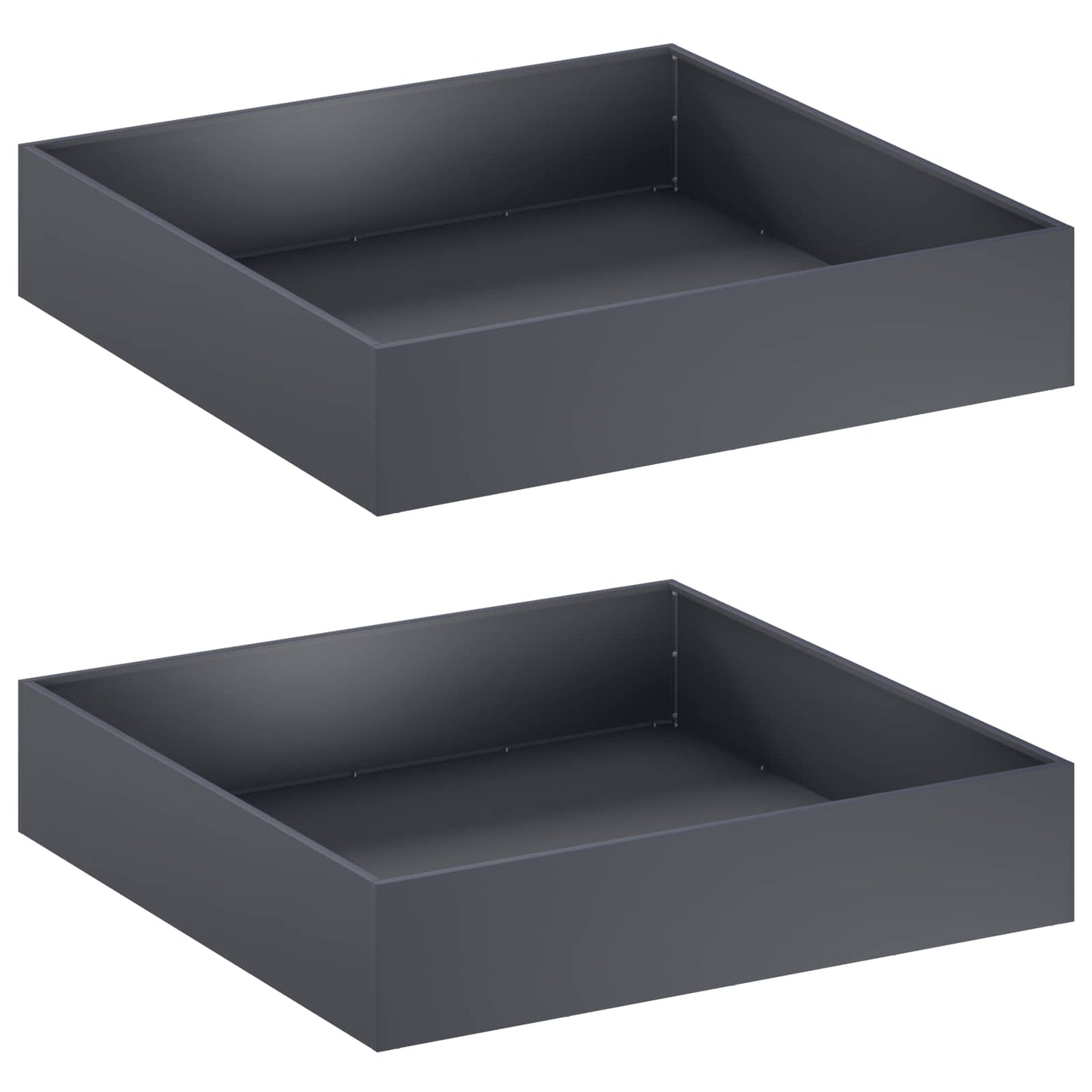 Plantenbak 2 st Antraciet 80 x 80 x 20 cm Koudgewalst staal