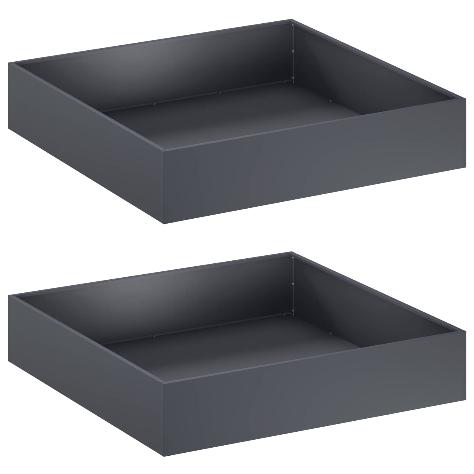 Plantenbak 2 st Antraciet 80 x 80 x 20 cm Koudgewalst staal
