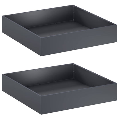 Plantenbak 2 st Antraciet 80 x 80 x 20 cm Koudgewalst staal
