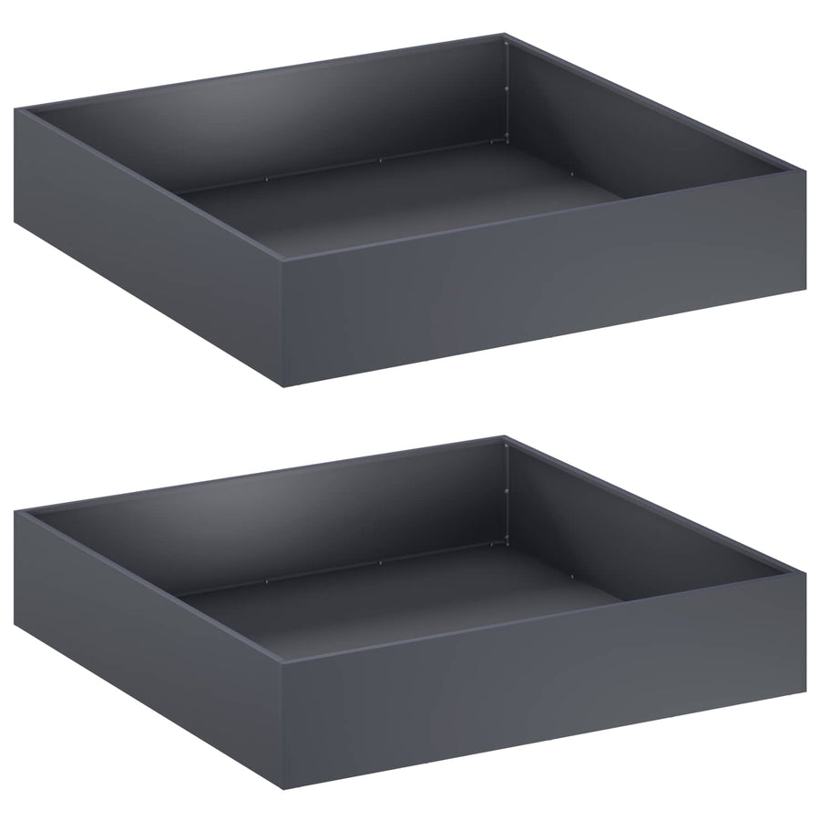 Plantenbak 2 st Antraciet 80 x 80 x 20 cm Koudgewalst staal
