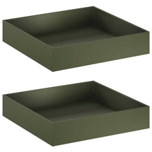 Plantenbak 2 st Olijfgroen 80 x 80 x 20 cm Koudgewalst staal