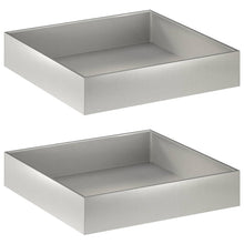 Plantenbak 2 st zilver 80 x 80 x 20 cm Roestvrij staal